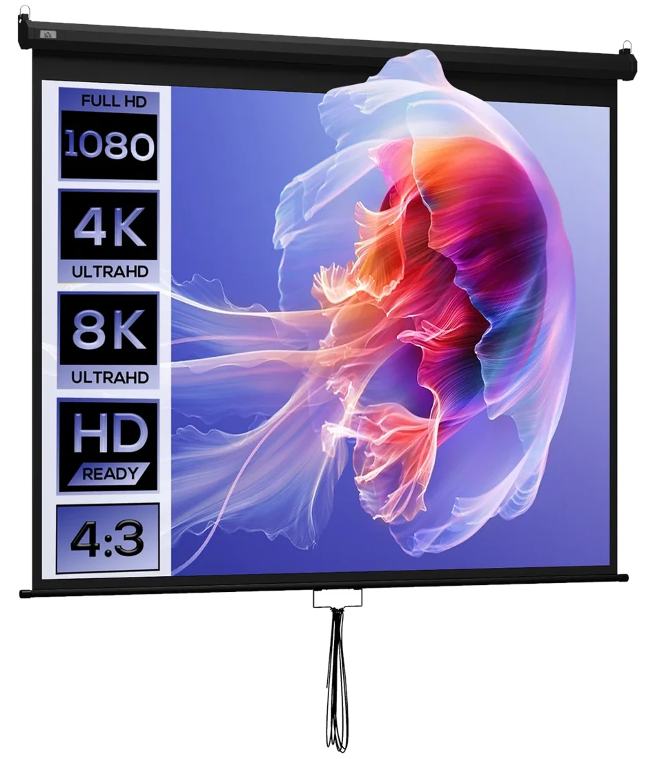 HOMCOM Projektionsleinwand 304,8 cm 4:3 HD 4K