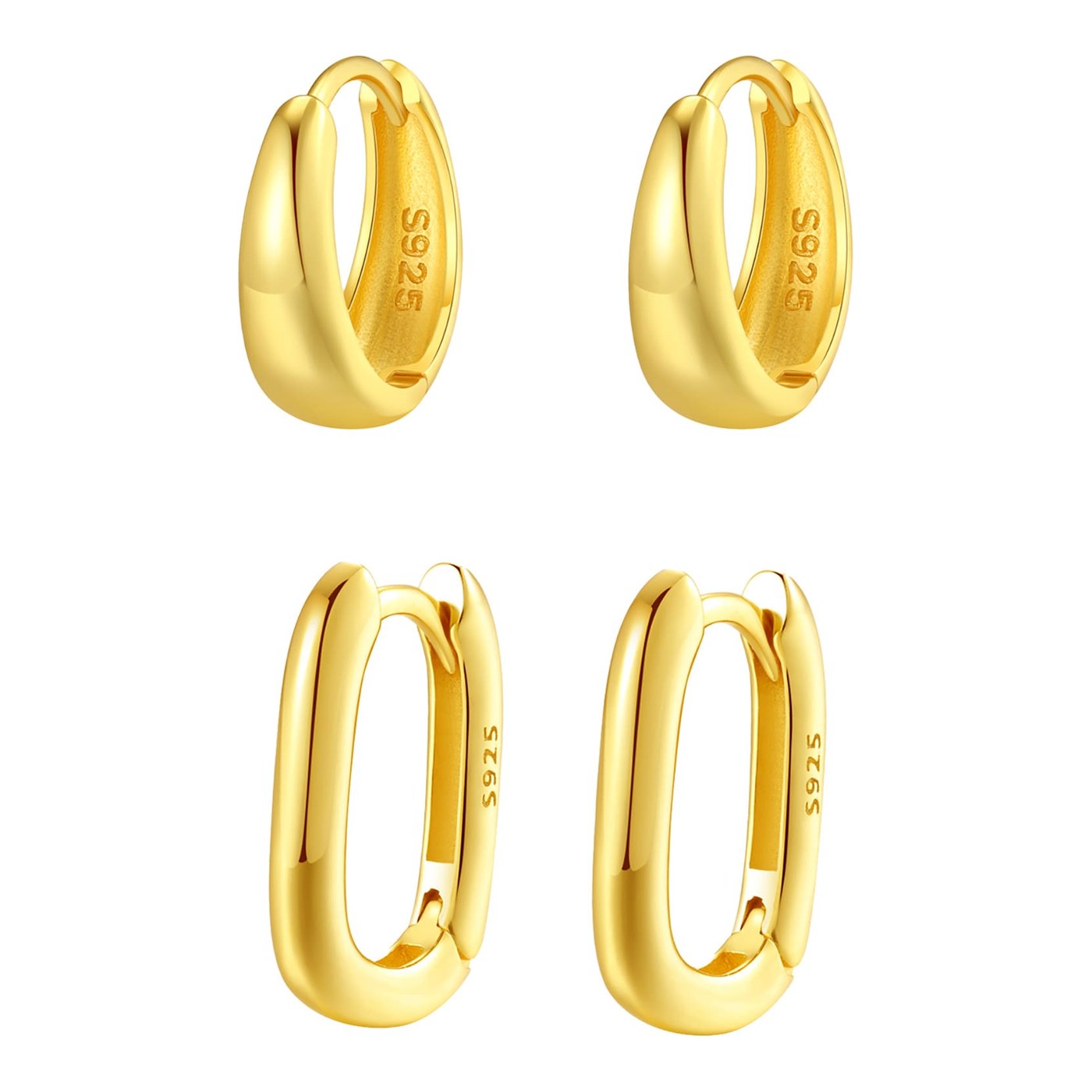 Hey Happiness Dome Hoop Ohrring Sets – Gold