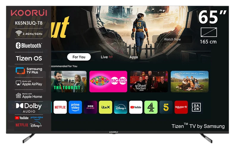 KOORUI K65N3UQ-T8 65 Zoll 4K UHD QLED Smart TV mit Tizen OS