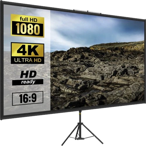 VEVOR 16:9 Beamer Leinwand Stativ 4K HD Rolloleinwand 160 Grad