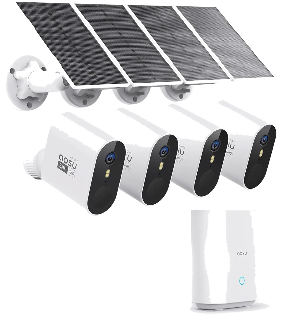aosu | SECURITY SolarCam System Max – 2K 2-Cam Kit