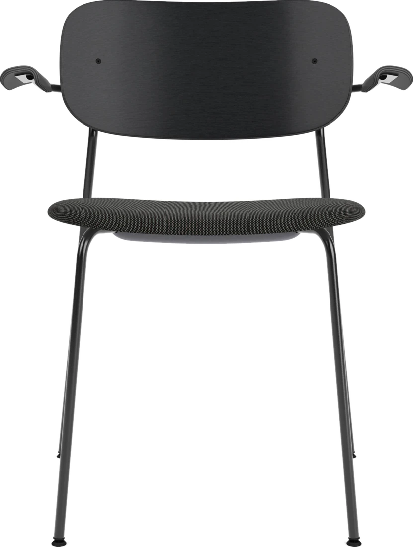 Polsterstühle Co Stuhl schwarz Rückenlehne schwarze Eiche gepolsterter Sitz mit Armlehnen
