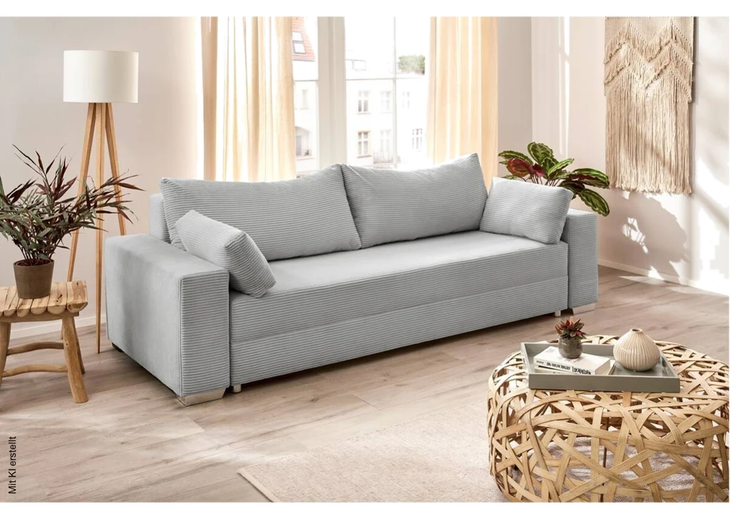 Schlafsofa Turin silber Kunststoff