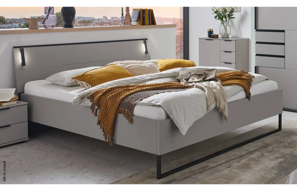 Futonbett Tilburg Graphit Sahara grau