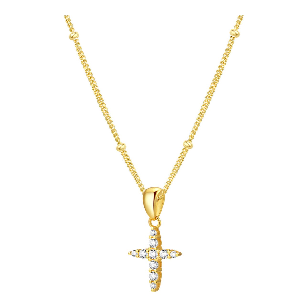 Hey Happiness Edelstein Cross Halskette mit Anhänger Sterlingsilber