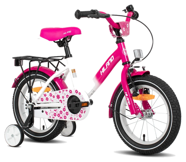 Hiland Kinderfahrrad 14 Zoll: Starry pinkes Fahrrad für Jungen & Mädchen (2-7