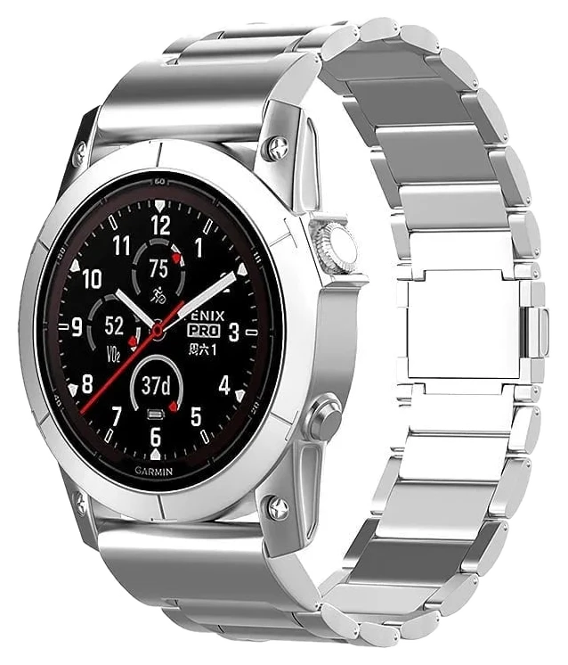 Strap-it Garmin Quatix 3 / 6x / 7x Solar Magnetisches Titanarmband (Silber)
