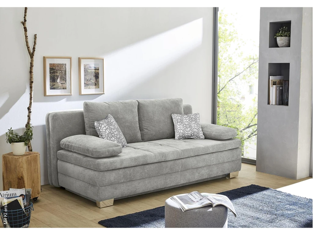Dauerschlafsofa grau Polyester