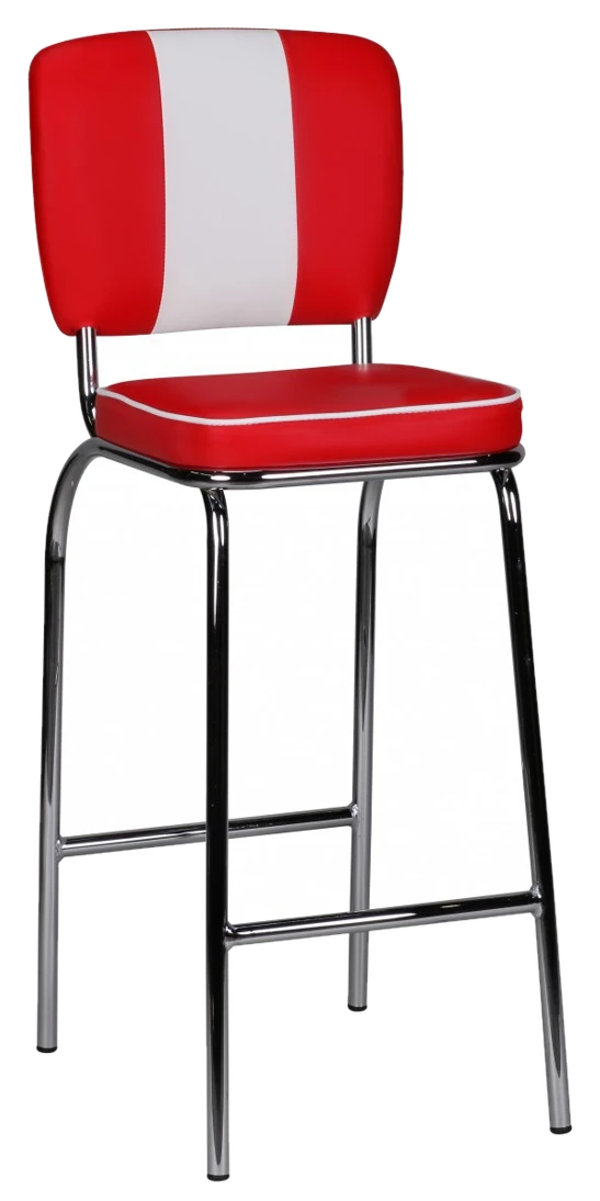 FineBuy 4er Set Barhocker American Diner 50er Jahre Retro Barstuhl