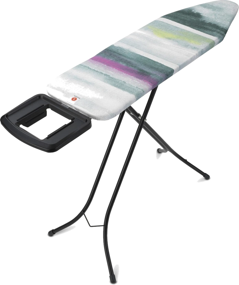 Brabantia Bügelbrett Gr. B morning breeze schwarzer Rahmen mit Ablage