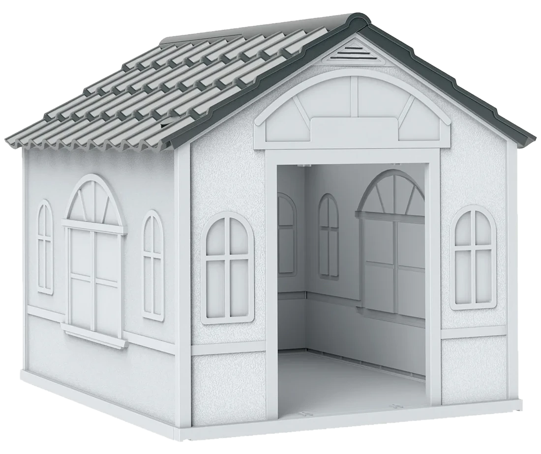 PawHut Hundehütte – Hundehaus mit Satteldach, 65 x