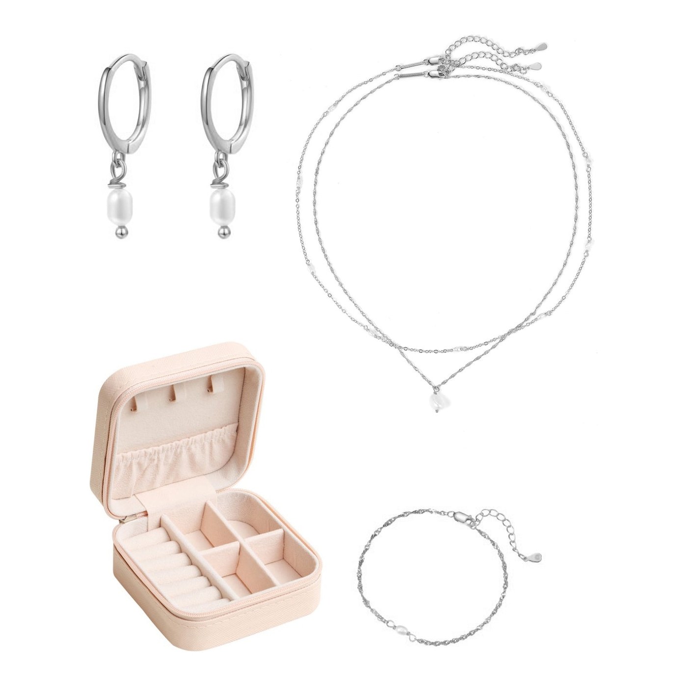 Hey Happiness Perle Sterlingsilber Schmuck-Set mit Etui