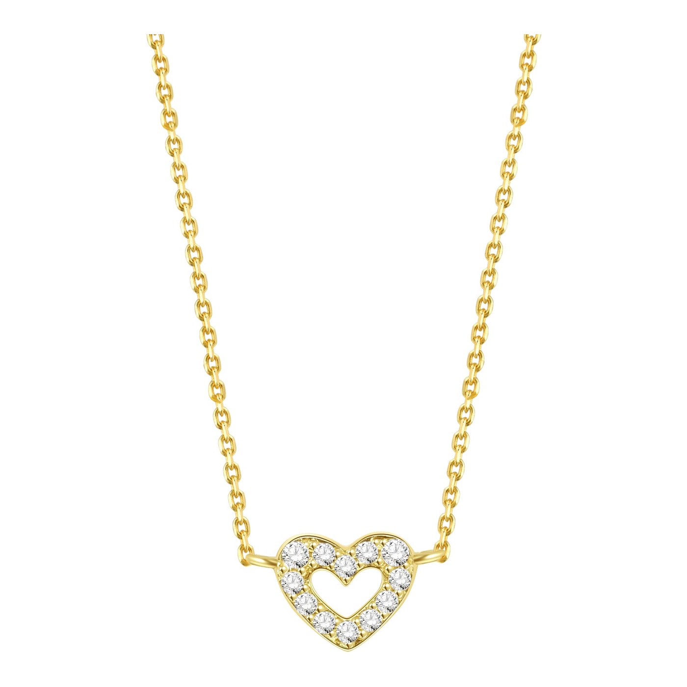 Hey Happiness Amore Herz Halskette mit Anhänger 14K Gold