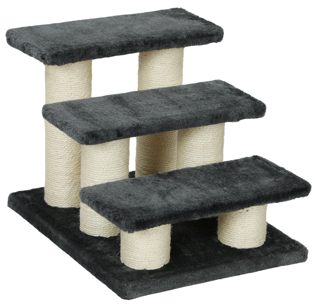 PawHut Tiertreppe für Katzen und Hunde 3-Stufen Hundetreppe Katzentreppe