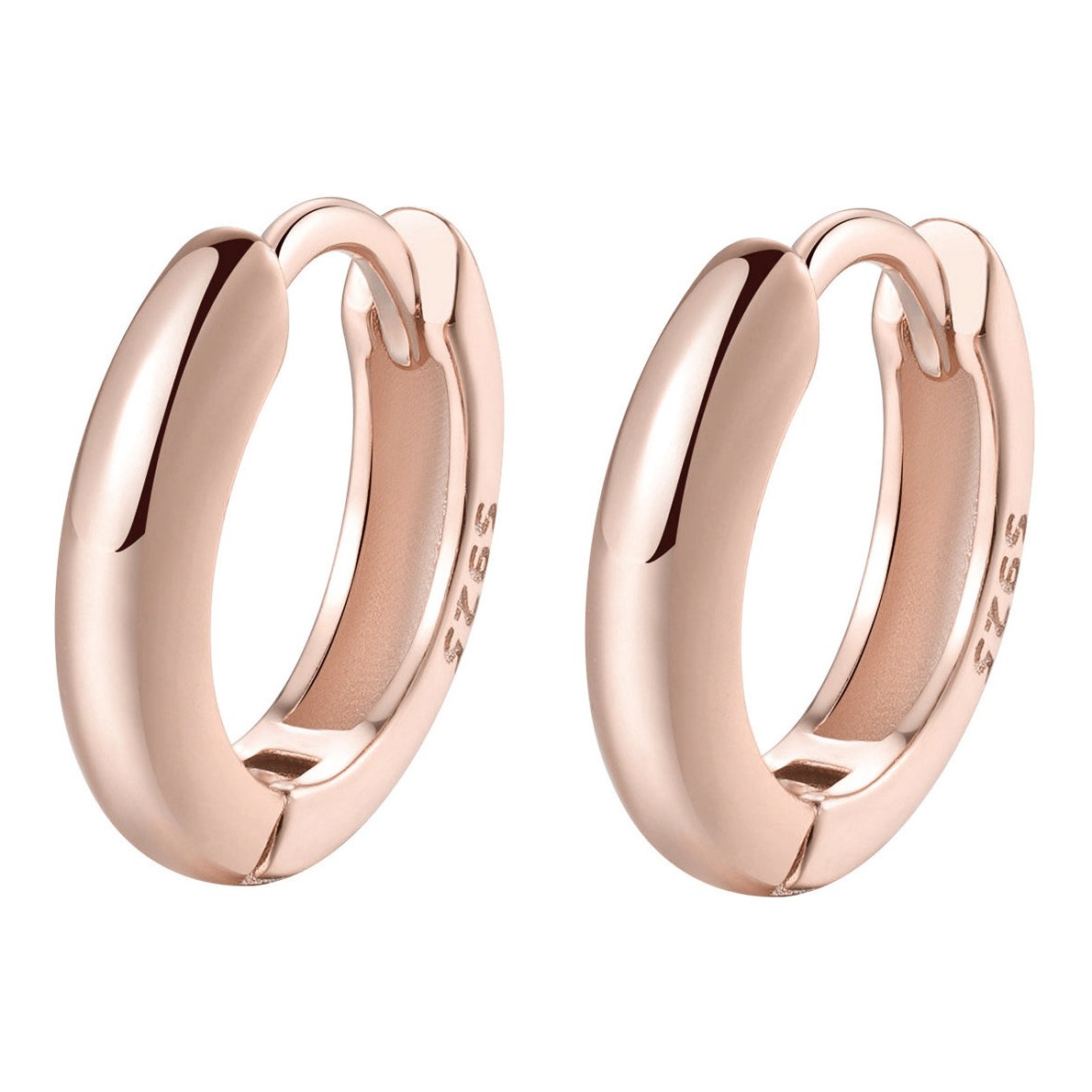 Hey Happiness Classic Hoop Huggie Ohrringe Sterlingsilber Gold