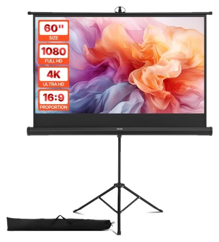 VEVOR Projektionsleinwand Stativleinwand (60 Zoll) mit 160° Weitwinkel