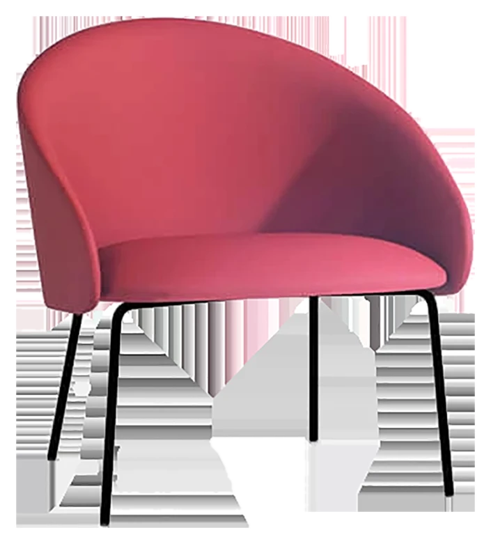 Sessel Papatya Glera-K Lounge rotes Kunstleder