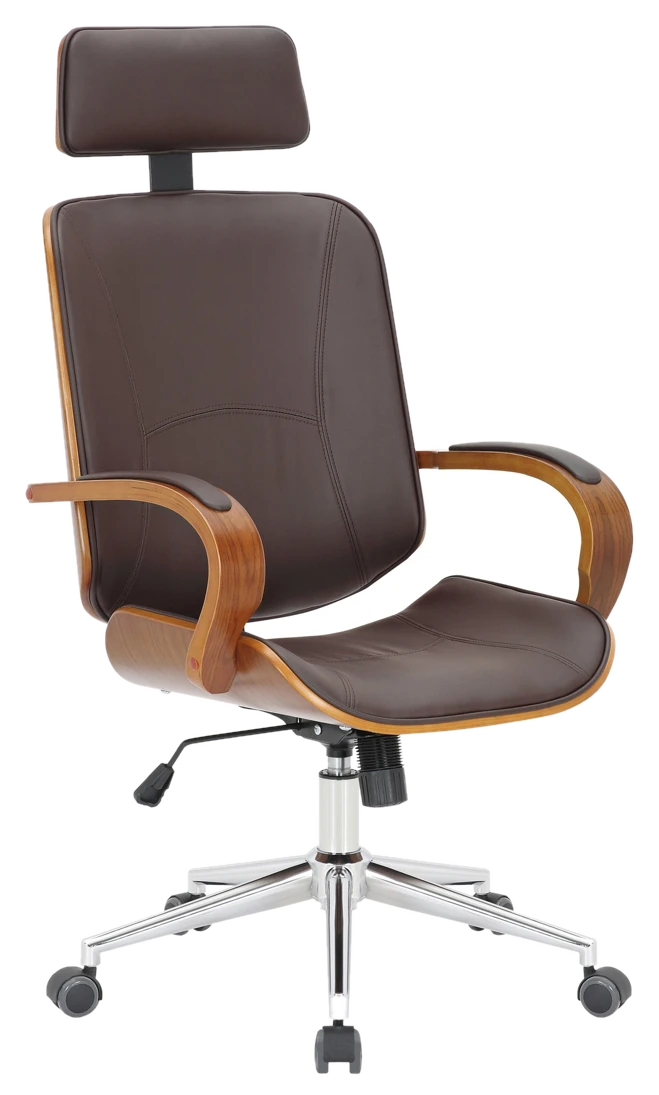 TPFLiving Bürostuhl Daytona – Walnuss/Braun