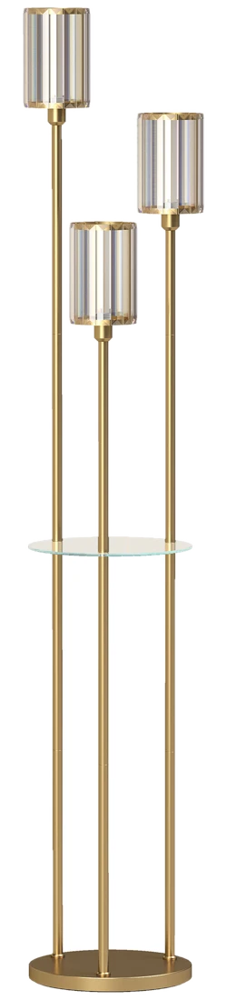 HOMCOM Stehlampe Wohnzimmer mit Regal