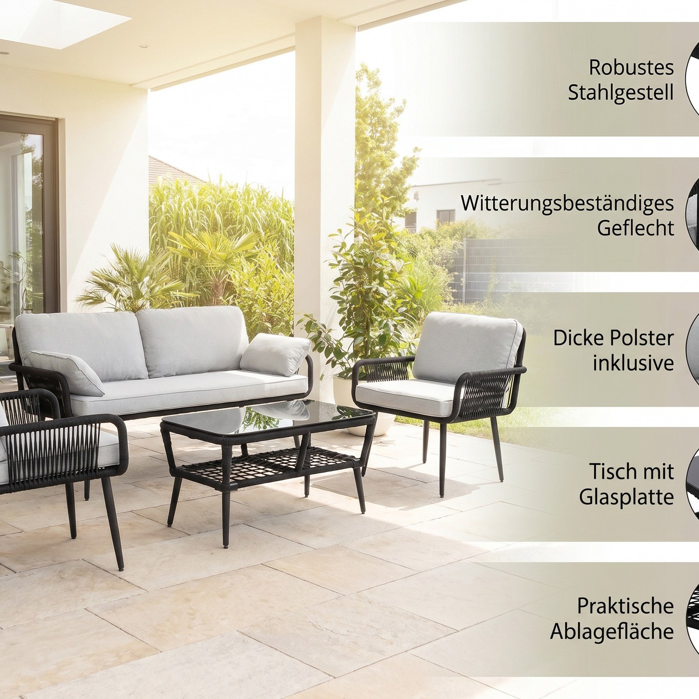 Prestige Home Living Outdoor 10 tlg. Lounge-Set ANDY