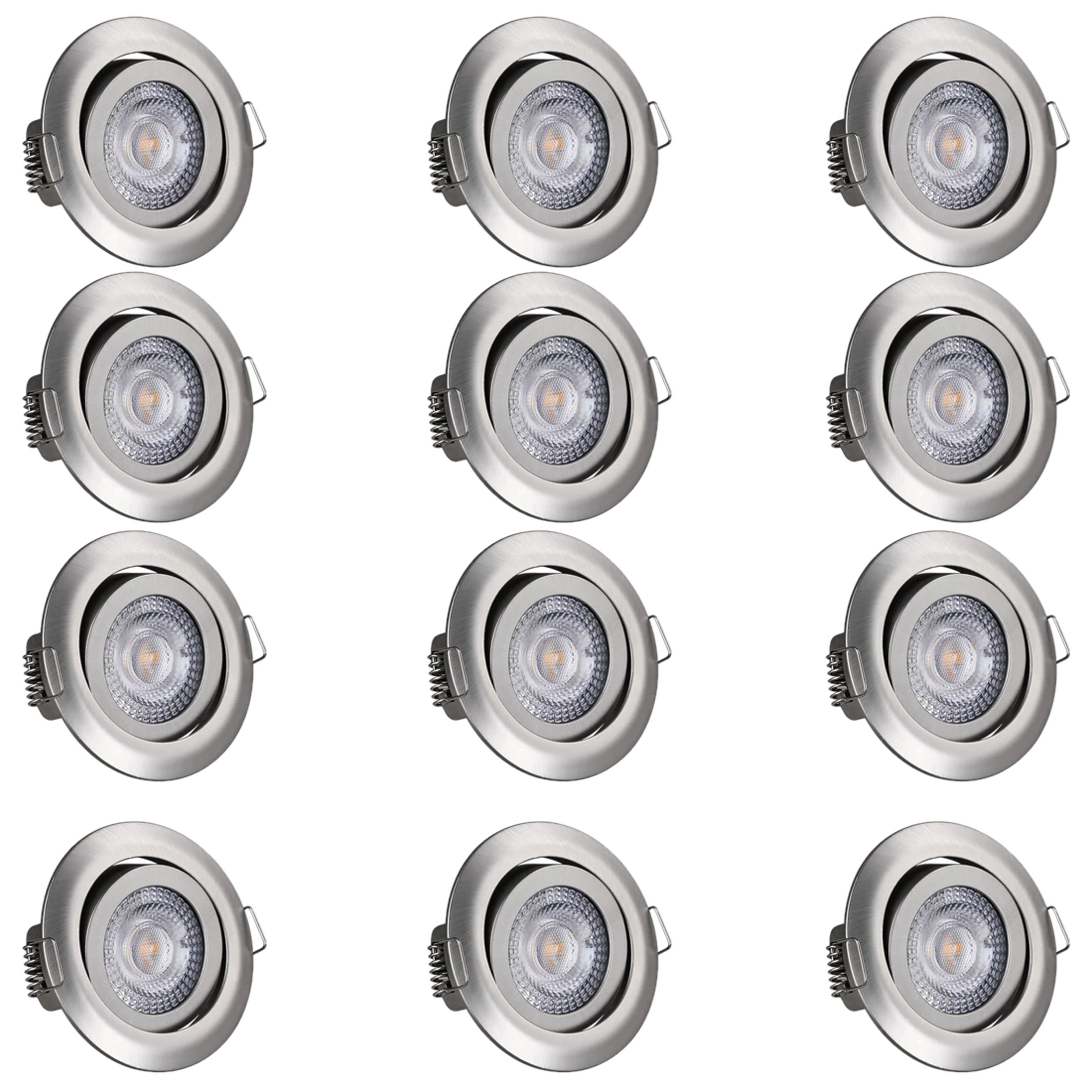 monzana® LED Einbauleuchte Krog 12er-Set Nickel