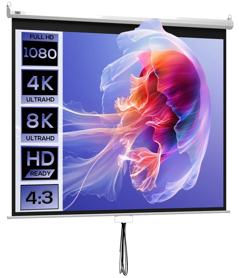 HOMCOM Beamer Leinwand 203 x 152 cm 100 Zoll 4:3/ 16:9 Projektionsleinwand