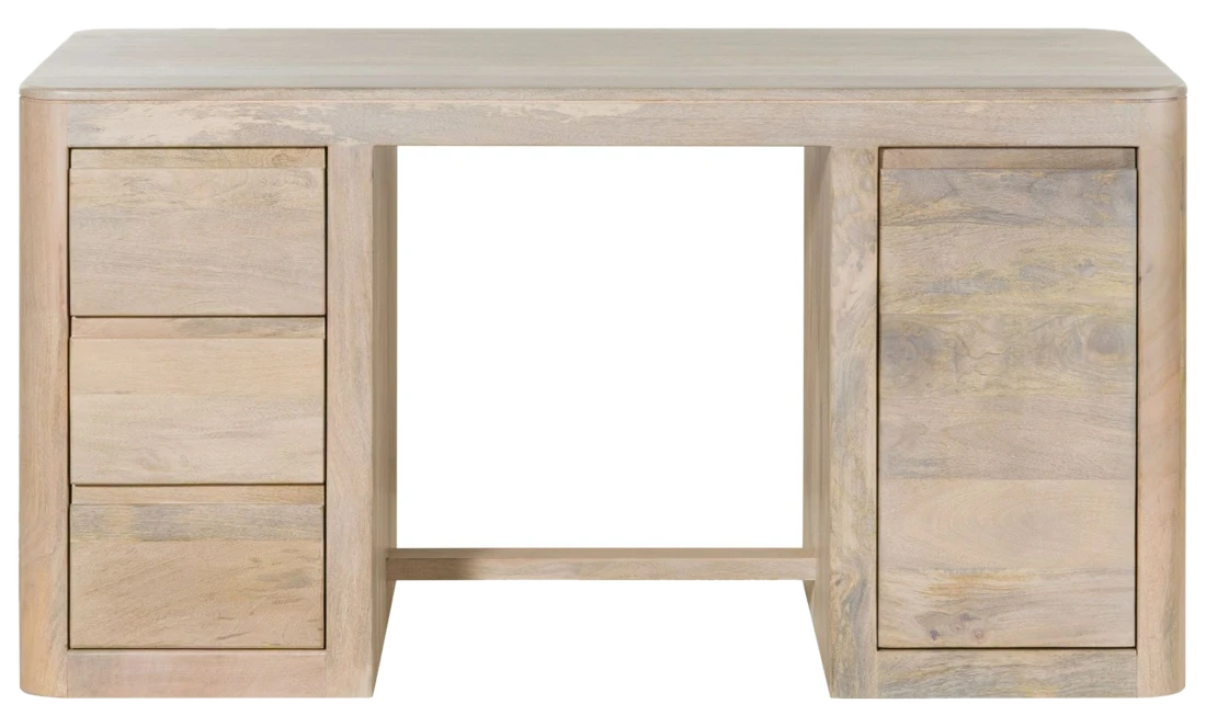Massivmoebel24.de Schreibtisch Mango 150x75x78 weiß lackiert TORONTO #348
