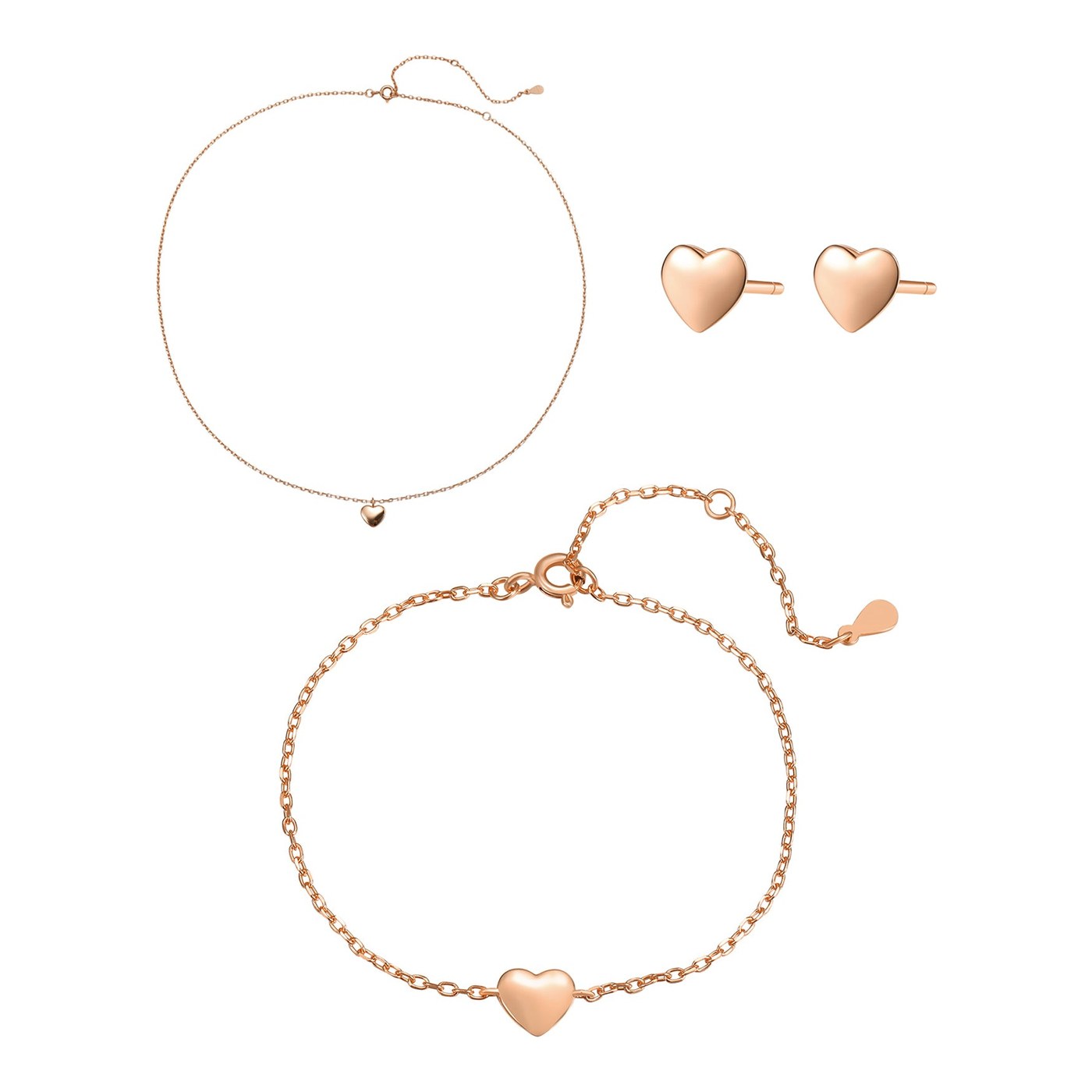 Hey Happiness Love Herz Schmuck-Set Sterlingsilber