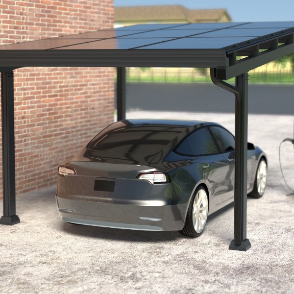 woodstore24 Carport-Bausatz Aluminium mit Solardach