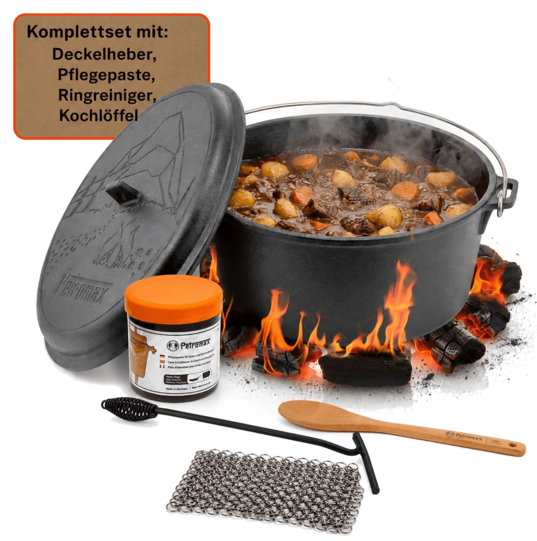 Petromax Dutch Oven Set Essential Line ft6-t 5,5 Liter Black