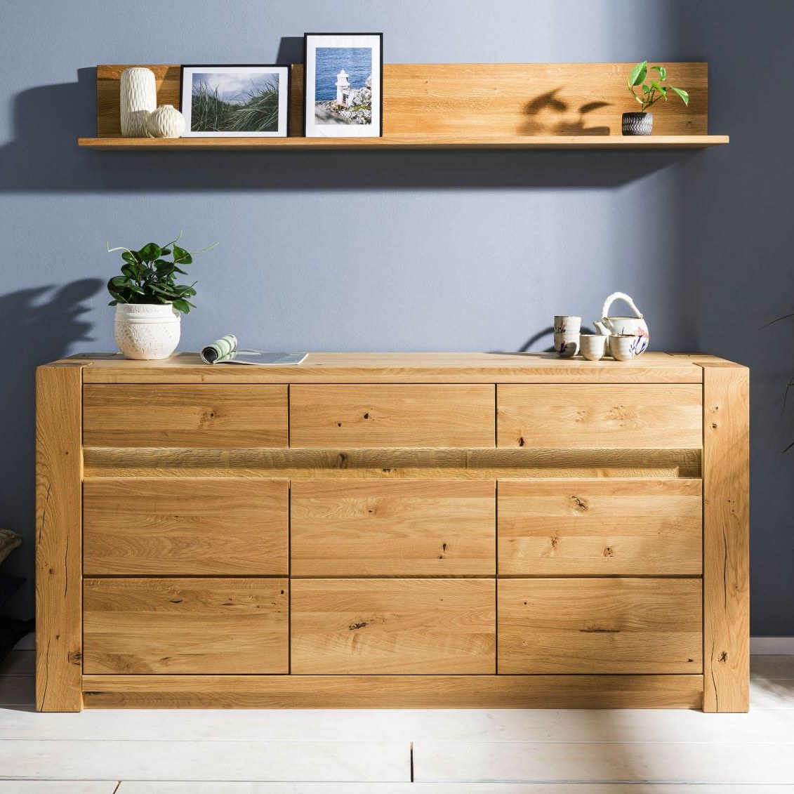Massivmoebel24.de Sideboard Wildeiche 173x40x85 KENT