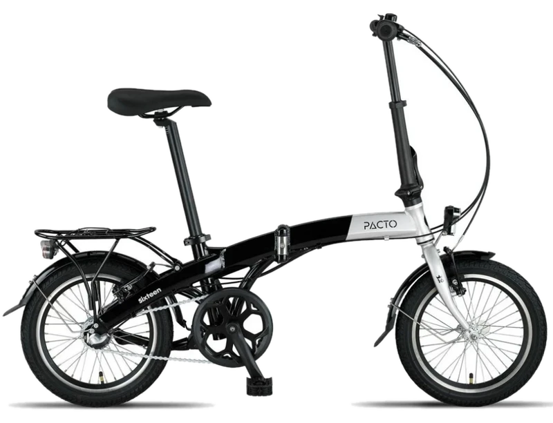 Joybuy Pacto Sixteen Faltrad Fahrrad in Silber/Schwarz