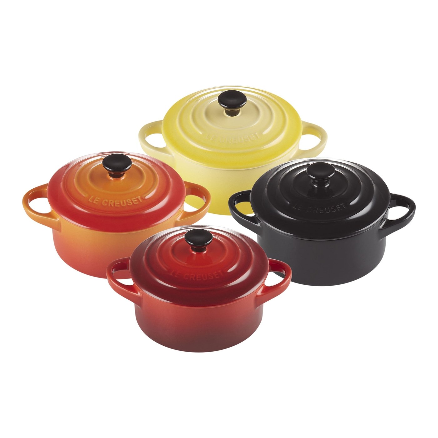 Steingut Backformen Mini Cocotte Geschirr zum Backen und Servieren 250 ml bunt 4 St