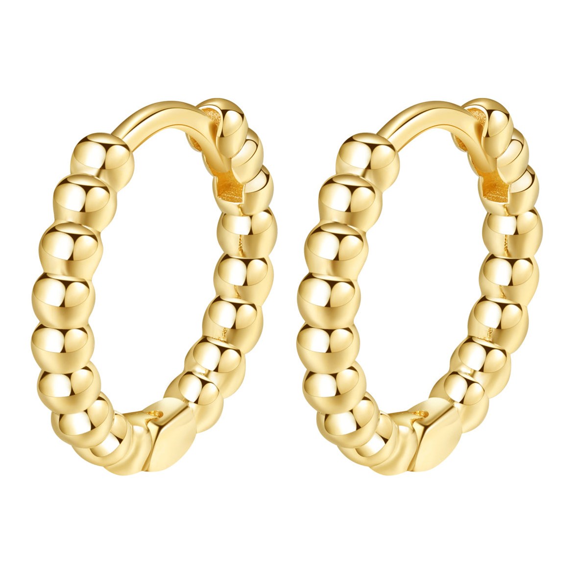 Hey Happiness Glint Beaded Creolen 14K Gold