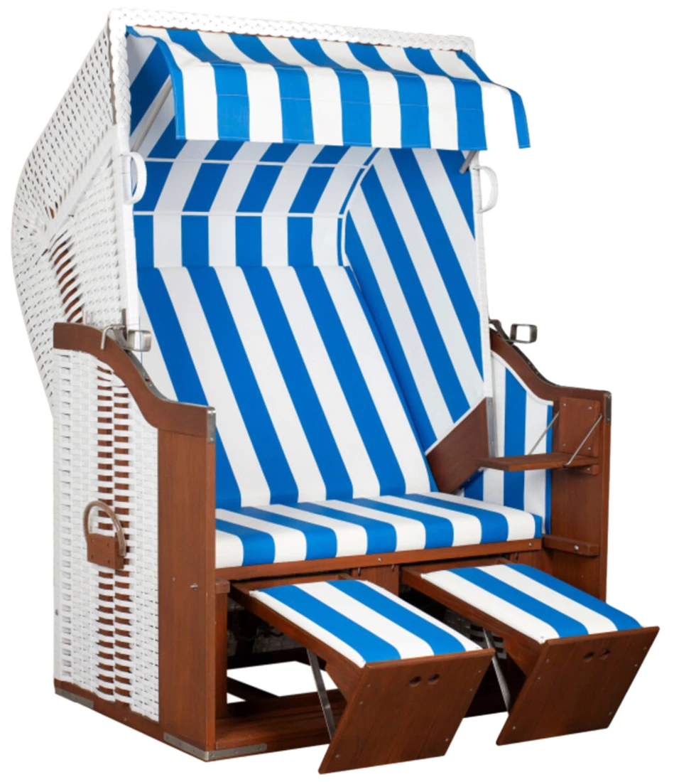 dekoVries GmbH Strandkorb Profi Ostsee Poel PVC white Dessin 991