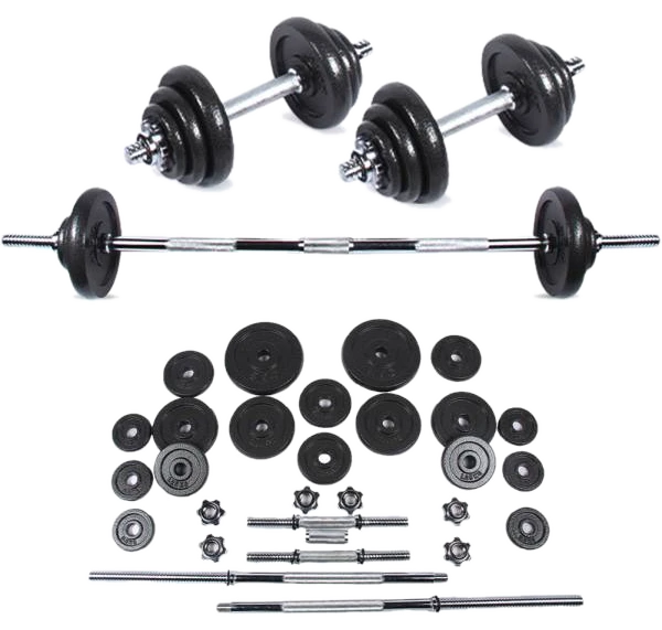 SPORTINATOR "Machine" 2-in-1 Kurz + Langhantel Set 40 kg mit Koffer