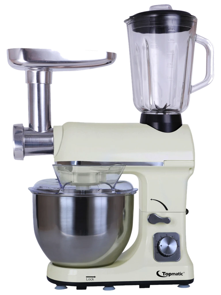 Topmatic Küchenmaschine PKM-1800.1BG beige Kunststoff Edelstahl Glas ca. 5 l