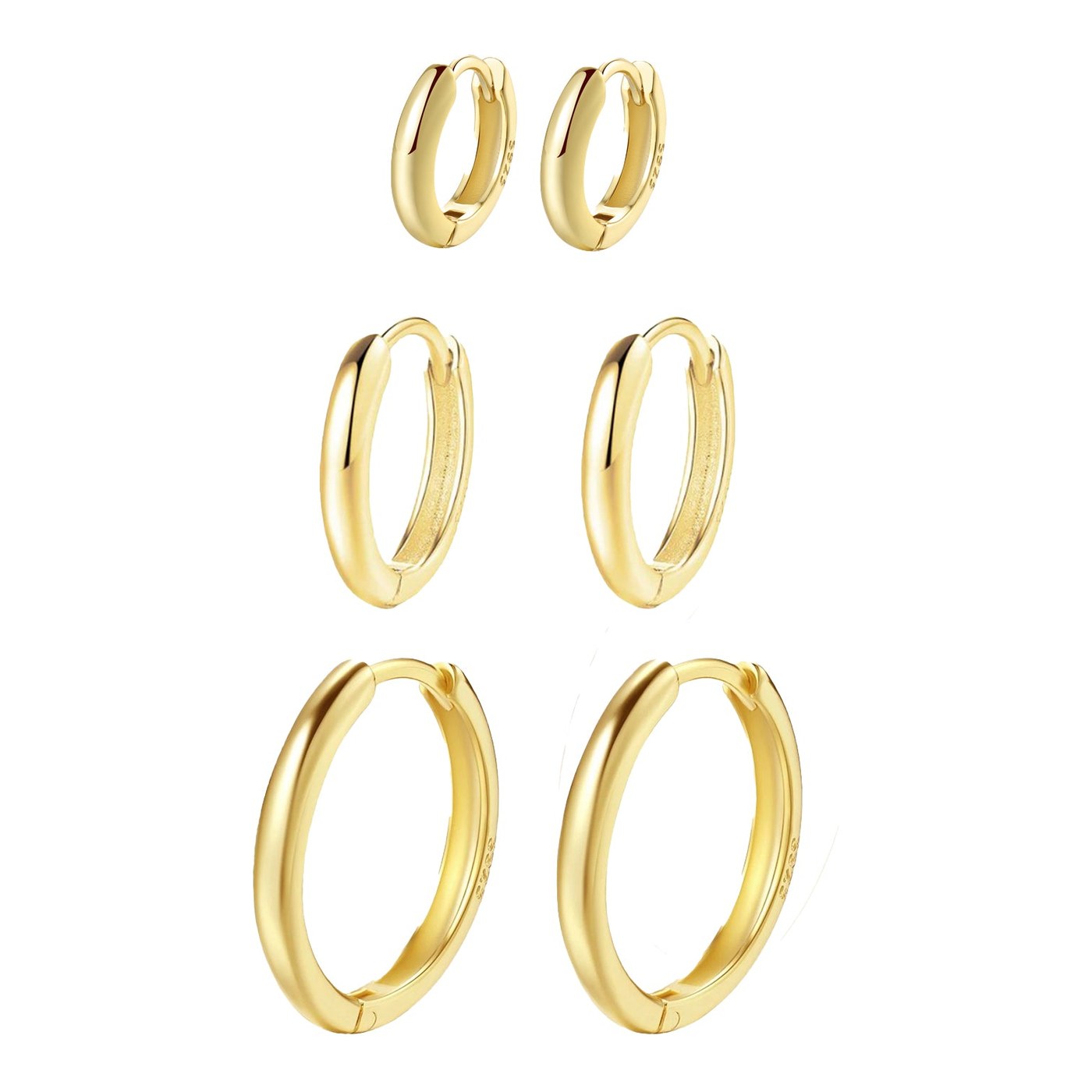 Hey Happiness Trio Hoops Ohrring Set Sterlingsilber