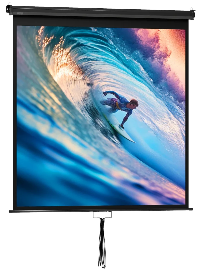 HOMCOM Beamer Leinwand 152 x 152 cm 85 Zoll 1:1 HD 4K Projektionsleinwand