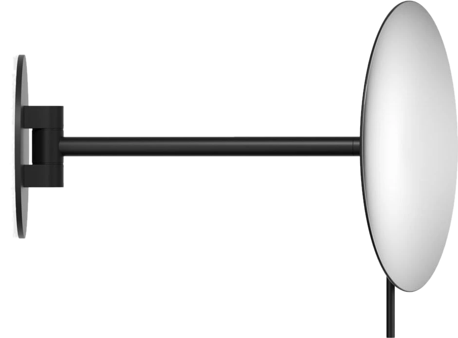 Schminkspiegel Decor Walther Kosmetikspiegel mit 5x Vergrößerung schwarz matt für Wandmontage