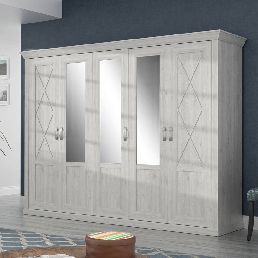 Kleiderschrank weiß Pinie Nachbildung