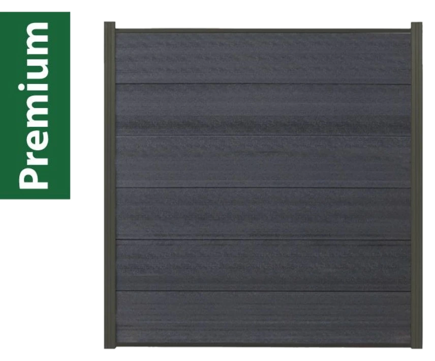 woodstore24 Komplettset XXXL Coex Sylt anthrazit (9 x Zaun + 10 Pfosten anth.)