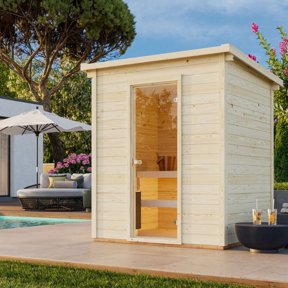 Palmako Sauna Cubic 2,6 m² inkl. Saunaofen Narvi NM 6 kW