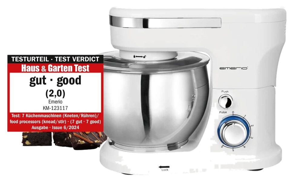 Emerio Küchenmaschine KM-123117 weiß silber Kunststoff Edelstahl