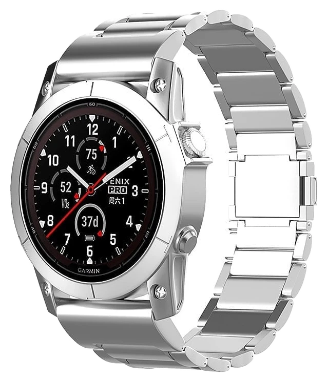Strap-it Garmin Quatix 3 / 6x / 7x Solar Magnetisches Titanarmband (Silber)
