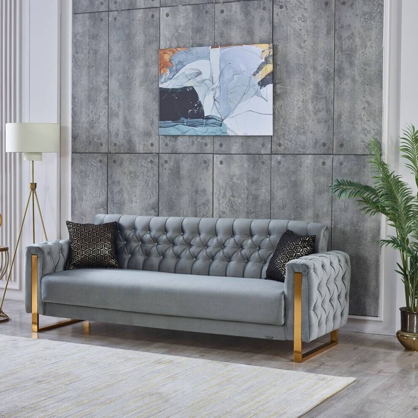 Schlafsofa Crystal braun grau