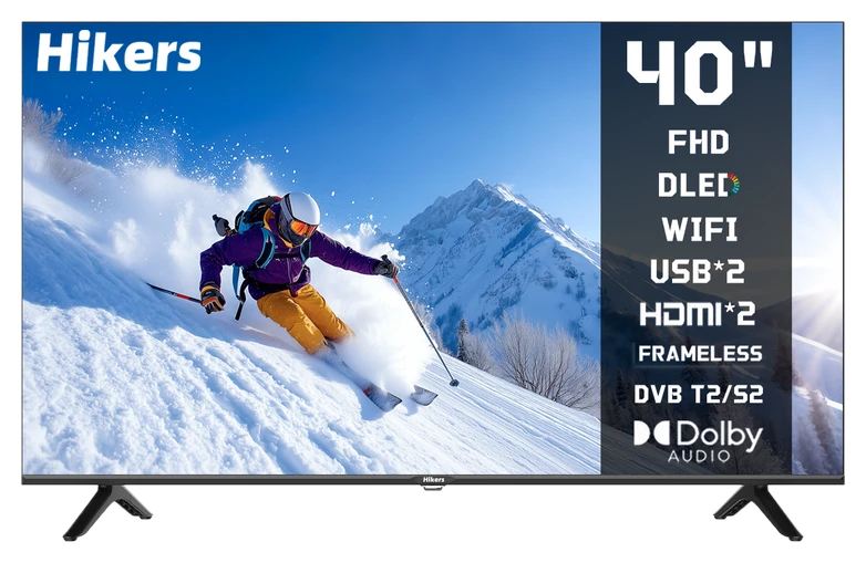 Hikers 40" LED Smart HD TV VIDAA DVB-T2/S2 Netflix/Disney+ 2×HDMI 2×USB Dolby