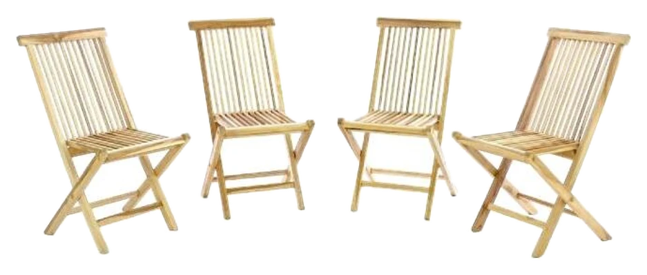 VCM Gartenstuhl 4er Set braun Teakholz