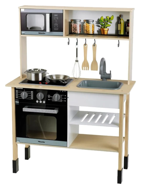 Theo Klein 7187 Miele Holzküche mit Sound- & Licht-Kochfeld