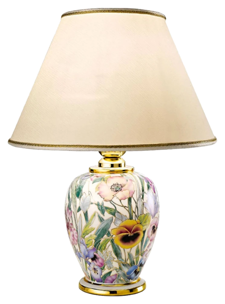 Austrolux Tischlampe Giardino Panse 25 cm Keramik vergoldet
